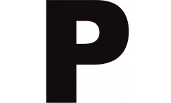 Lettre P noir sur fond blanc (15x13.2cm) - Sticker/autocollant
